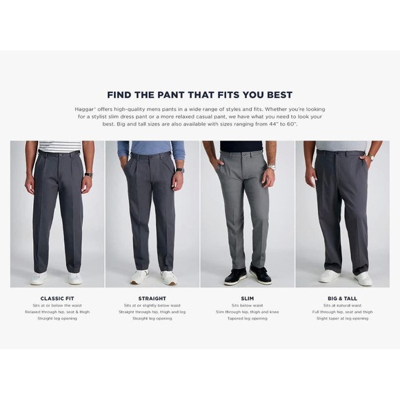 Haggar Men's Cool Right 18 Performance Pants - Size 40x30 * M310 - Picture 7 of 9